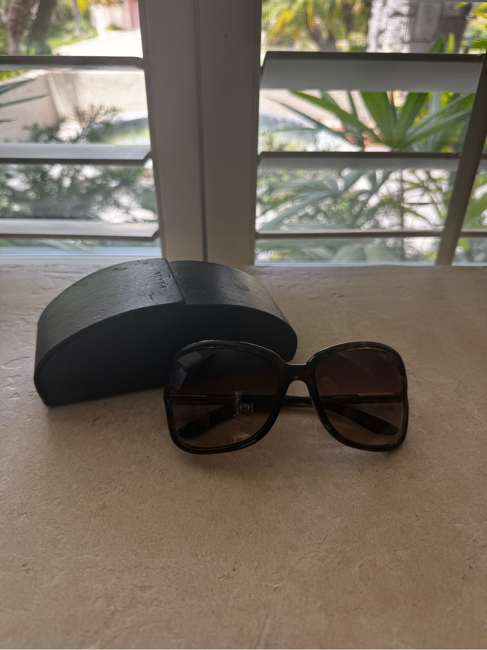 Prada Women's Oversized Brown Tortoise Sunglasses with Gradient Lenses